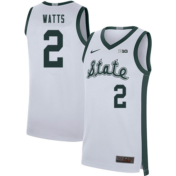 2020 Men #2 Rocket Watts Michigan State Spartans College Basketball Jerseys Sale-Retro